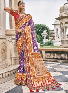 Attractive Bandhej Patola Pure Silk Saree With Heavy Work Blouse Piece