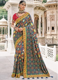 Attractive Bandhej Patola Pure Silk Saree With Heavy Work Blouse Piece