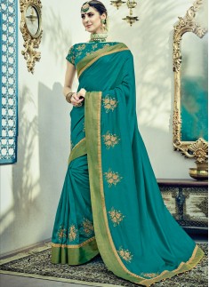 Attractive Butta Work In Saree With Heavy Work Blouse