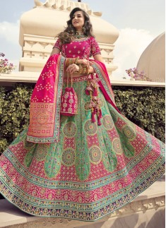 Attractive Multi Color Lehenga Choli With Contrast