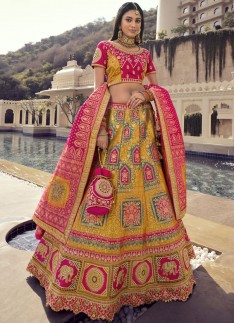 Attractive Multi Color Lehenga Choli With Contrast