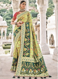 Attractive Patan Patola Pure Silk Saree With Heavy Work Blouse Piece