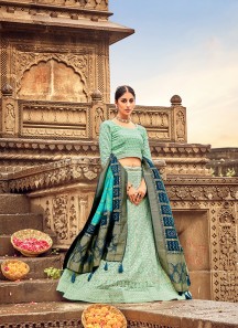 Beauteous Lucknowi Work Georgette A Line Lehenga Choli