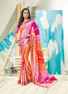 Beautiful Lehrya Print Saree With Multy Color