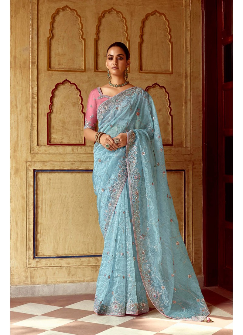 Complements For Your Ravishing Ethnic Look Is This Dazzle In Our Party Wear Fancy Saree,  Vibrant Colors, Luxurious Fabrics, And Bold Designs. Unleash Your Inner Diva And Shine Which Will Reflect The Charm Of High-End Fashion.