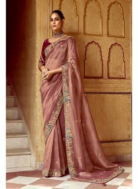 Complements For Your Ravishing Ethnic Look Is This Dazzle In Our Party Wear Fancy Saree,  Vibrant Colors, Luxurious Fabrics, And Bold Designs. Unleash Your Inner Diva And Shine Which Will Reflect The Charm Of High-End Fashion.
