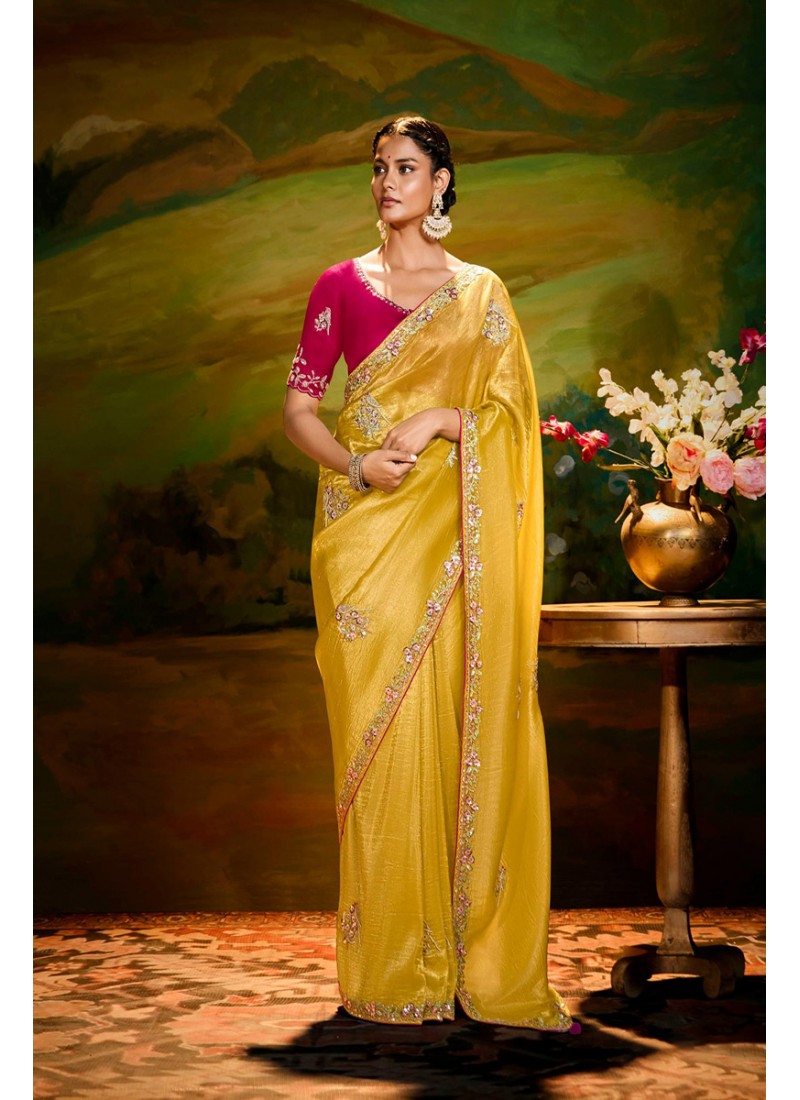 Compliments For Your Ravishing Ethnic Look Is This Dazzle In Our Party Wear Fancy Saree,  Vibrant Colors, Luxurious Fabrics, And Bold Designs.