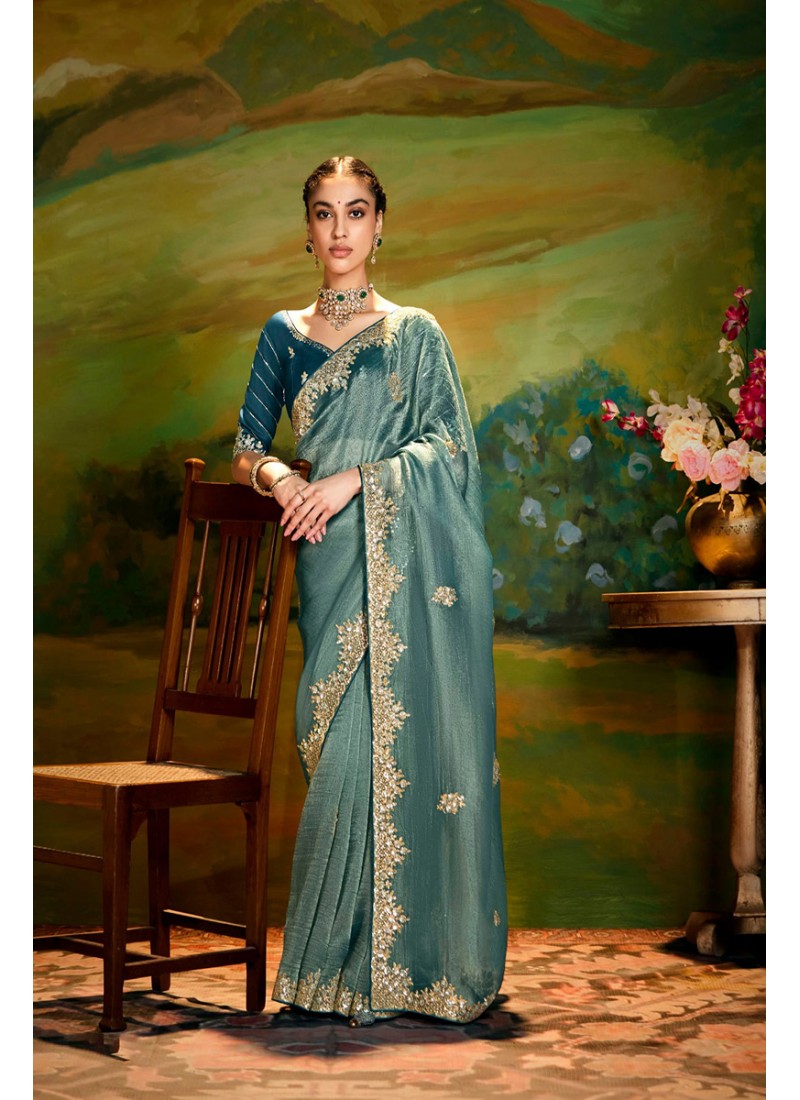 Compliments For Your Ravishing Ethnic Look Is This Dazzle In Our Party Wear Fancy Saree,  Vibrant Colors, Luxurious Fabrics, And Bold Designs.