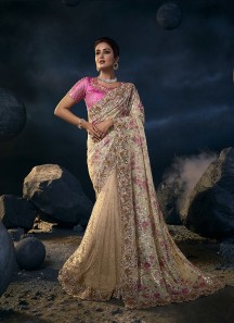 CREEM DEGITAL NET SAREE