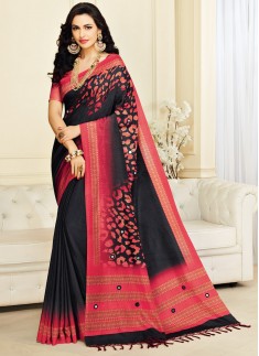 Dazzling Digital print saree With Light Work