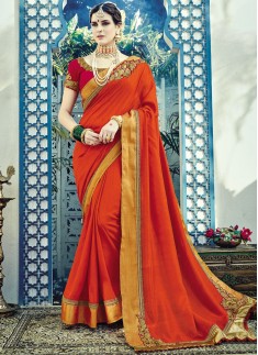 Dazzling Soft Silk Saree With Contrast heavy Blouse