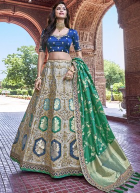 Decent Look Banarasi Silk Lehenga Choli With Jari Weaing