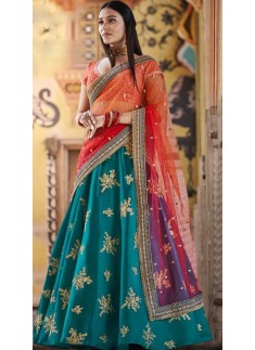 Decent Look Lehenga Choli With Unique Simple Work And Conrast Dupatta