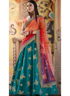 Decent Look Lehenga Choli With Unique Simple Work And Contrast Dupatta