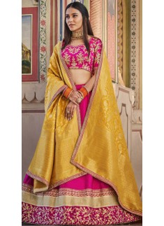 Decent Look Lehenga Choli With Unique Simple Work And Contrast Dupatta