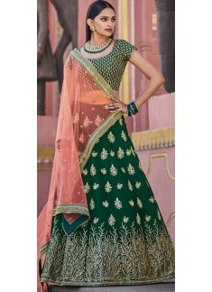 Decent Look Lehenga Choli With Unique Simple Work And Contrast Dupatta