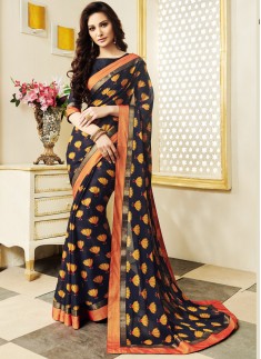 Decent Look Party Wear Printed Sarees