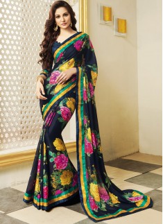 Decent Look Party Wear Printed Sarees