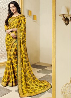 Decent Look Party Wear Printed Sarees