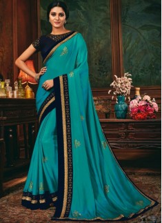 Decent Look Weaving Saree With Contrast Heavy Work Blouse Piece