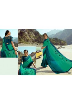 Designer Saree With Fancy Work Blouse Piece