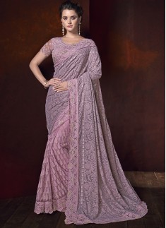 Designer Saree With Digital Net Fabric And Designer Blouse Piece