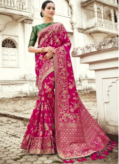 Designer Silk Saree With Weawing Designs