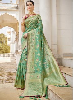 Designer Silk Saree With Weawing Designs