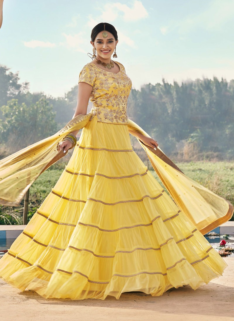 Designer Soft Net Lehenga Choli With 