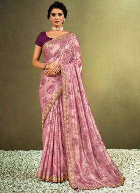 Designer Tissue Fabric saree with Contrast Blouse Piece