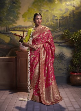 Designer Woven Silk Contemporary Saree