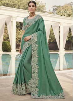 Different Cut Work Border Soft Silk Saree With Heavy Blouse Piece