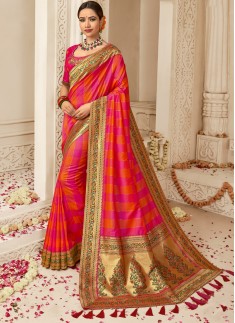 Elegant Daula Silk Saree With Heavy Blouse Piece