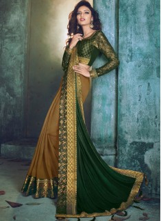 Elegant Half Half Saree With Fancy Blouse