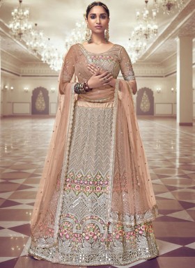 Elegant Work Lehenga Choli With Same Color Work Dupatta