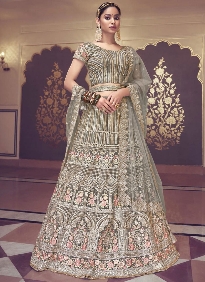 Lifera Blue Pink Half Saree Lehenga Choli (un-stitched) with blouse and  Mono Net Embroidery Cut work Dupatta