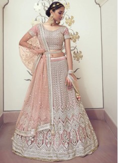 Elegant Work Lehenga Choli With Same Color Work Dupatta