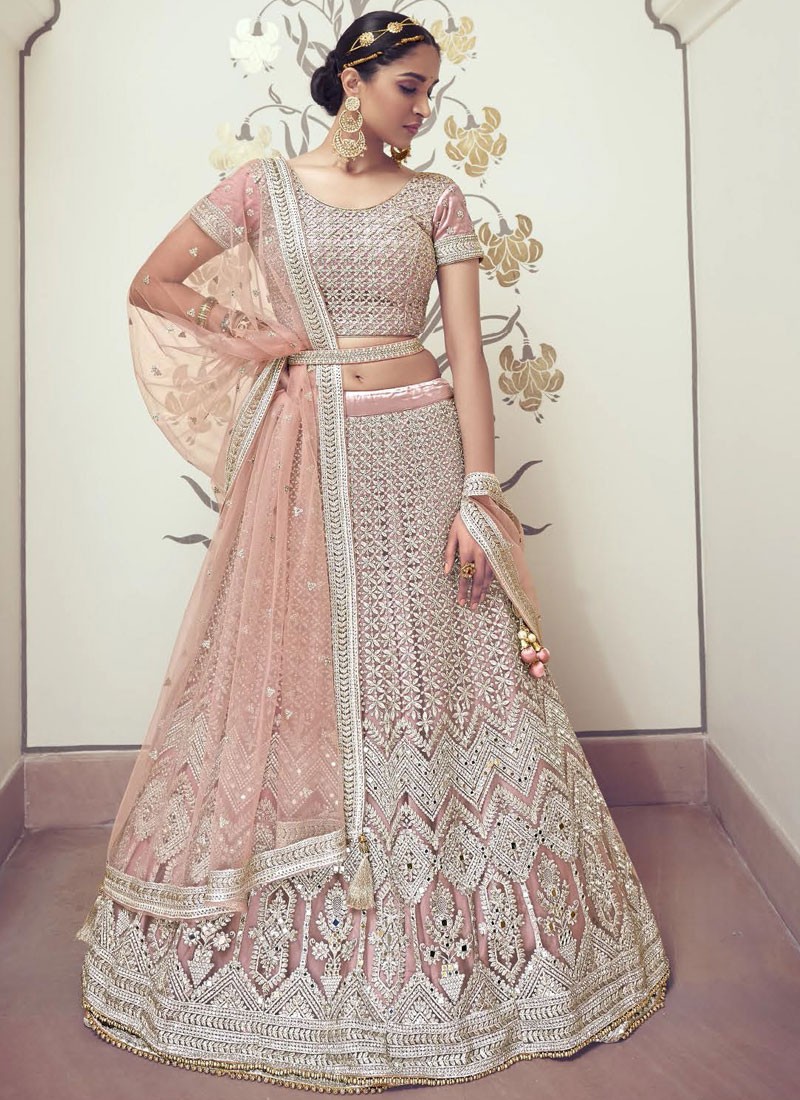 Elegant Work Lehenga Choli With Same Color Work Dupatta