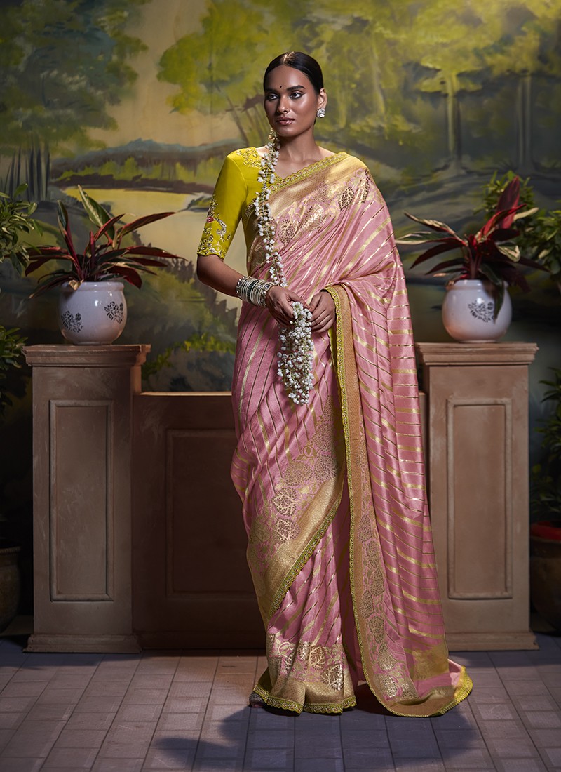Exceptional Pink Weaving Silk Saree