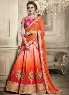 Exclusive Jhari Work Butta Lehenga Choli With Georgette Dupatta