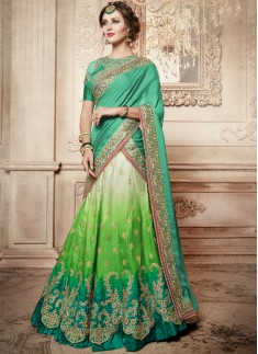 Exclusive Jhari Work Lehenga Choli With Contrast Dupatta