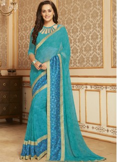 Exclusive Printed Saree With Lace Border