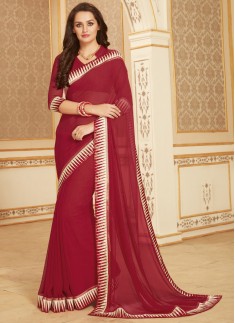 Exclusive Printed Saree With Lace Border