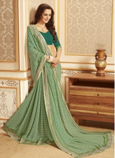 Exclusive Printed Saree With Lace Border