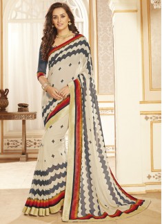 Exclusive Printed Saree With Lace Border