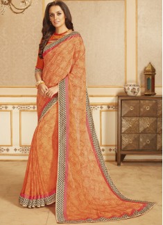 Exclusive Printed Saree With Lace Border