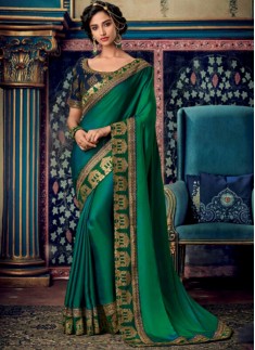 Fancy Blouse Piece With Plain Saree