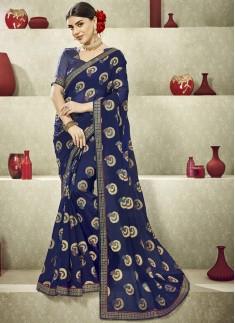 Fancy Casual Wear Saree With Decent Lace Border