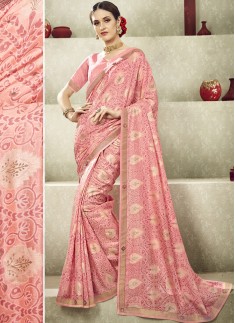Fancy Casual Wear Saree With Lace Border