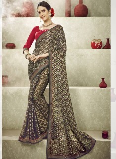 Fancy Casual Wear Saree With Lace Border